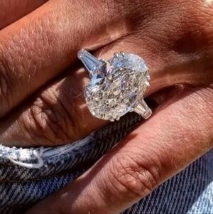 3.30Ct Oval Cut Simulated Moissanite Three Stone Women Proposal Ring Sizes 6-8